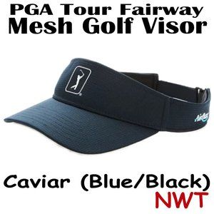 PGA Tour Fairway Mesh Golf Visor - AirFlux Ventilation - Caviar Blue/Black - NWT